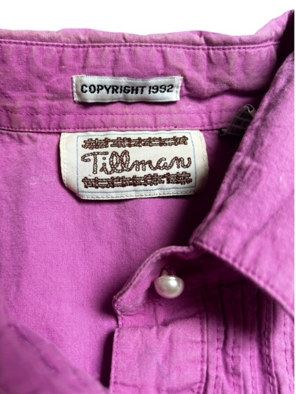 Vintage Tillman purple Aztec SW mesh panel button down Size large - Picture 7 of 11